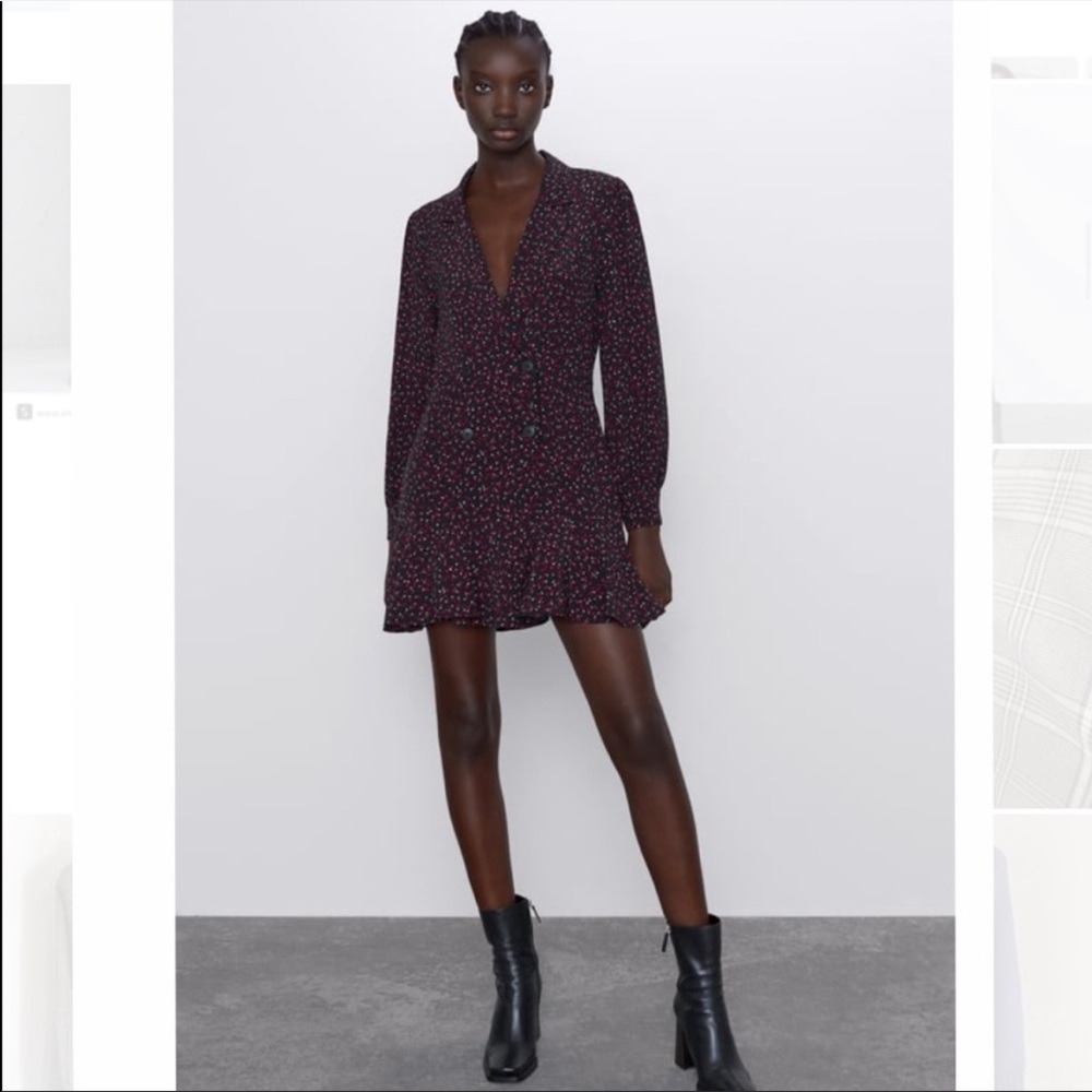 Zara Floral Print Blazer Dress